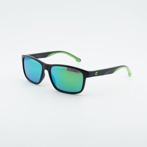 CARRERA 2047T/S 07ZJ Z9 Sunglasses Black/Green Rectangle Frame, Green Lenses